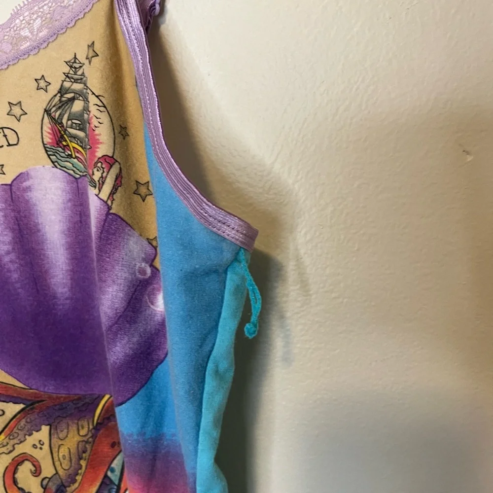 Whimsy Mermaid Shell Print Cami Tank Top - Picture 2 of 5